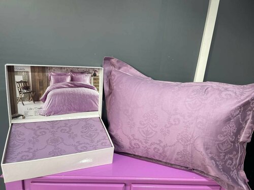 Постельное белье Maison Dor MIRABELLE хлопковый сатин-жаккард фиолетовый семейный
