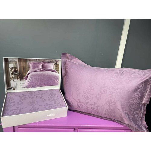 Постельное белье Maison Dor MIRABELLE хлопковый сатин-жаккард фиолетовый семейный
