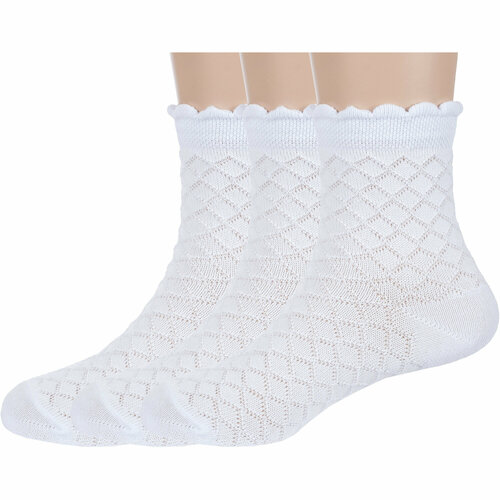 фото Носки борисоглебский трикотаж 3 пары, размер 12-14, белый