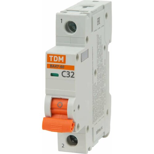 Автоматический выключатель TDM Electric ВА47-60 1P C32 А 6 кА SQ0223-0080 tdm автоматический выключатель ва47 60 3р 1а 6ка sq0223 0100