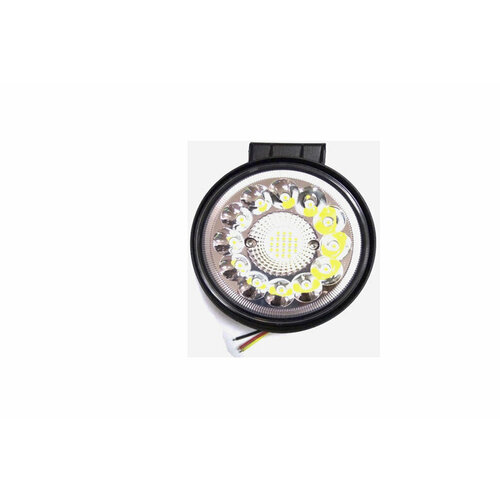 Фонарь светодиодный JRr-99W 21+12LED (10-30V круглый) 105*105*40mm