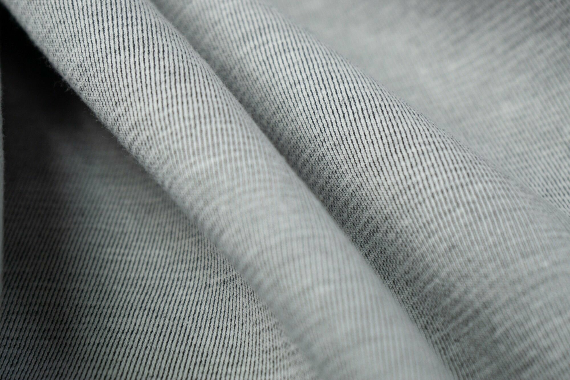 Ткань Трикотаж хлопок double серый. Ткань для шитья