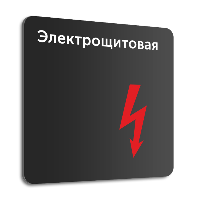 Табличка на дверь (стену) "Электрощитовая", 20х20 см, композит