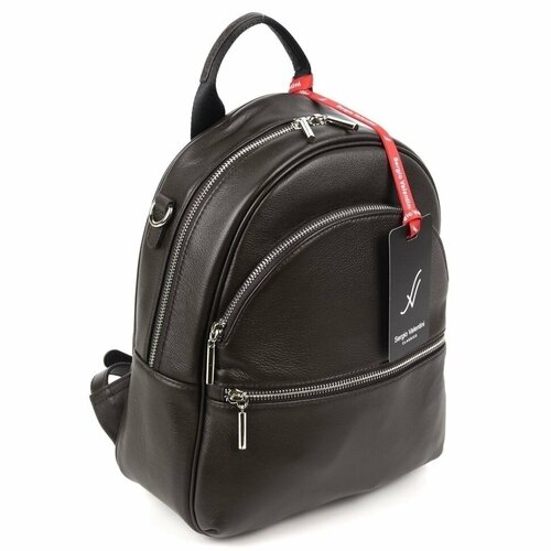 фото Рюкзак sergio valentini sv-sz760/a д.браун, фактура гладкая, коричневый