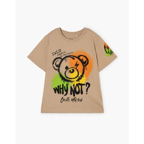 фото Футболка gloria jeans, размер 4-5л/110, бежевый