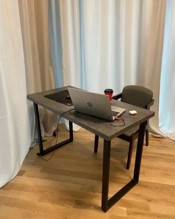 Стол LOFT   темный бетон  120 х 60  высота 80