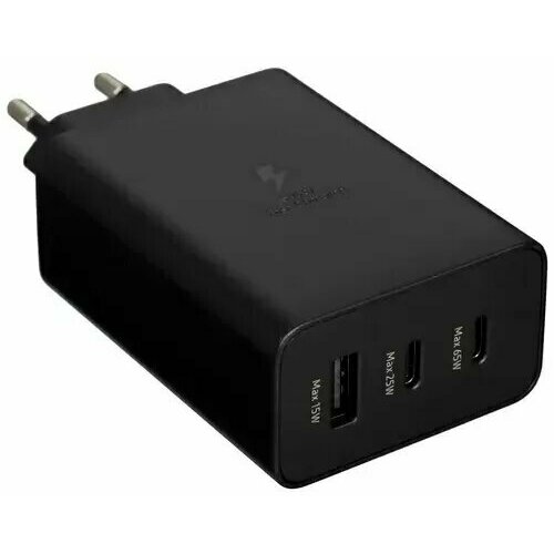 сетевое зарядное устройство samsung 65w black 2xusb c 1xusb a ep t6530nbegeu Сетевое зарядное устройство Samsung (EP-T6530NBEGEU)