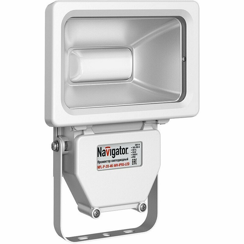 фото Светодиодный прожектор Navigator 94 612 NFL-P-20-4K-WH-IP65-LED, цена за 1 шт.
