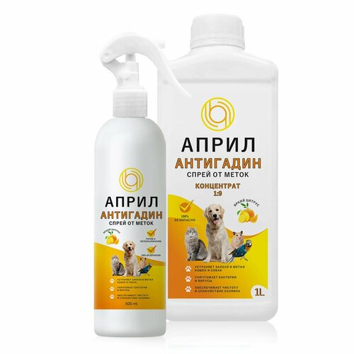 Антигадин април нейтрализатор запаха животных Яркий цитрус