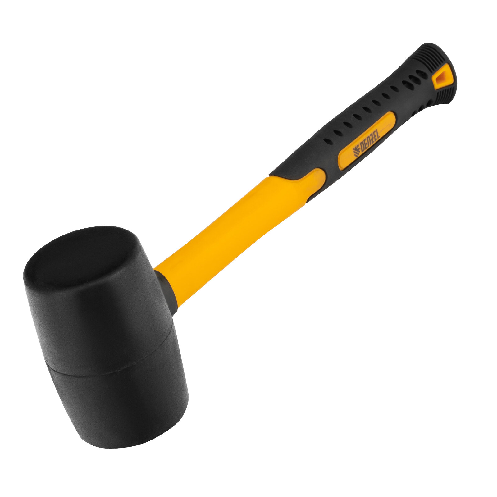 фото Киянка резиновая Denzel 450 г, черная резина, фибергласовая рукоятка 7711185