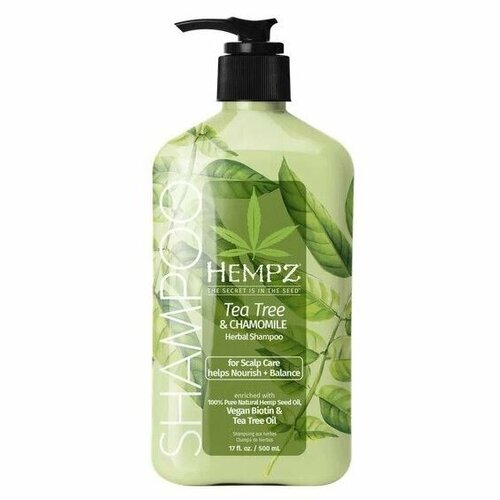 Шампунь Hempz Hair Care Tea Tree & Chamomile Herbal Shampoo, Шампунь Здоровые волосы Чайное дерево и Ромашка, 1000 мл