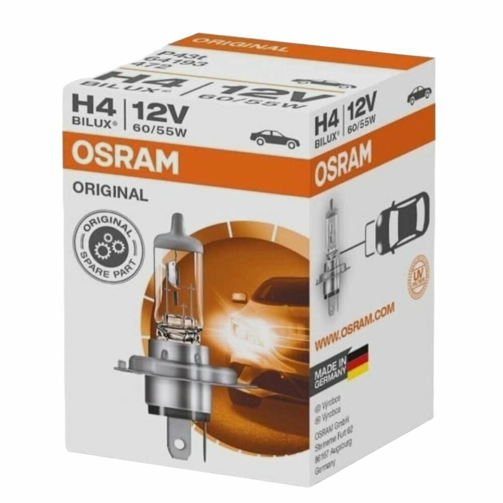 Лампа автомобильная галогенная Osram original цоколь Н4 1 шт