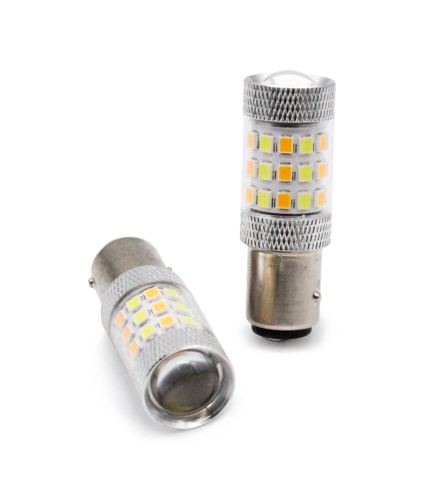Комплект светодиодных габаритных ламп для автомобиля MYX P21 42SMD 12V белый цвет/желтый цвет 1157 цена за 2шт.