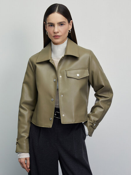Zarina Куртка из искусственной кожи цвет Хаки/оливковый размер L (RU 48) 4123707107-13