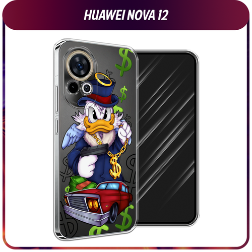 Силиконовый чехол на Huawei Nova 12 / Хуавей Нова 12 Scrooge McDuck with a Gold Chain, прозрачный силиконовый чехол на huawei nova 5i хуавей нова 5i scrooge mcduck with a gold chain прозрачный