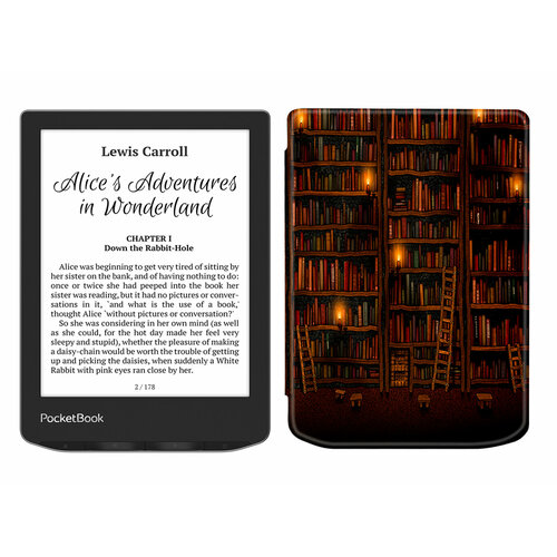 Электронная книга PocketBook 629 Verse, серый с обложкой ReaderONE Library