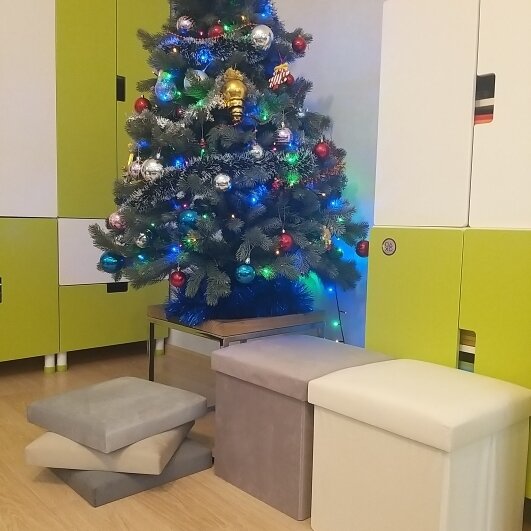 фото Пуф складной с отделением для хранения Еstet Interiors 37х37х38 см пудрово-розовый