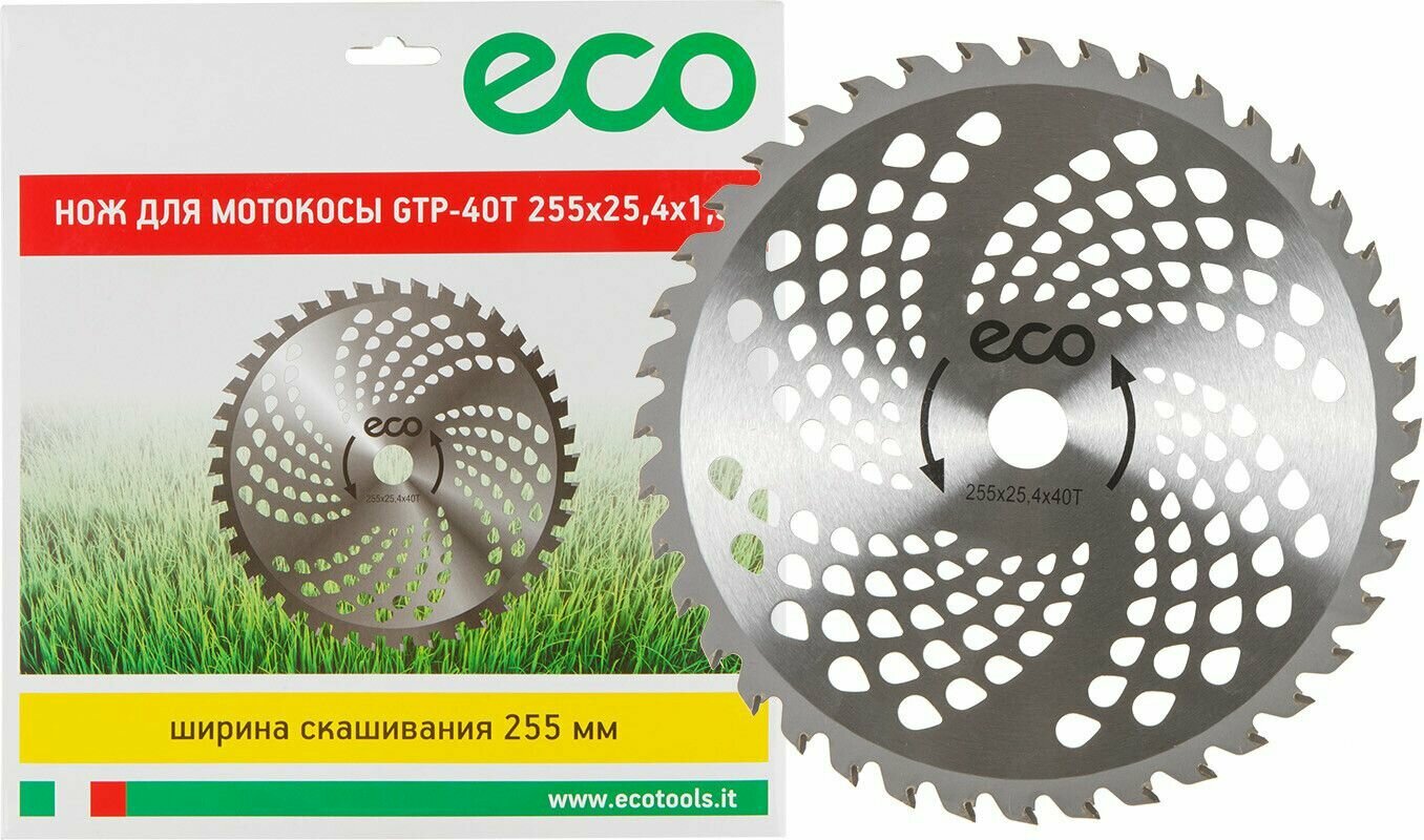 фото Нож для мотокосы 40 зуб. 255х1.3х25.4 мм ECO (твердоспл.) (GTP-40T)