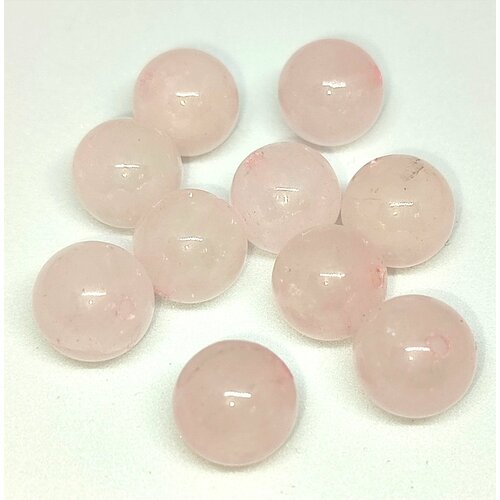 Бусины розовый кварц 10 мм. 10 бусин/упак.
