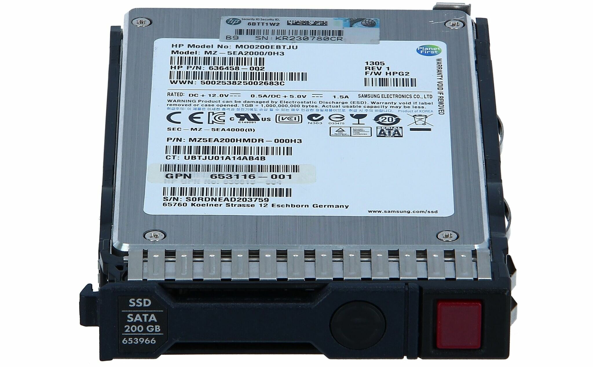 Жесткий диск HP 200GB 3G SATA MLC SFF 2.5in SC 653118-B21