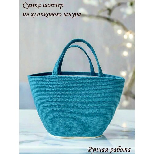 фото Сумка шоппер , бирюзовый нет бренда