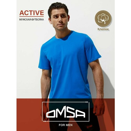 фото Футболка omsa, размер l, голубой