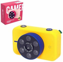 Детский цифровой фотоаппарат / Карта памяти 32G / 4K HD Экшн-камера, желтый