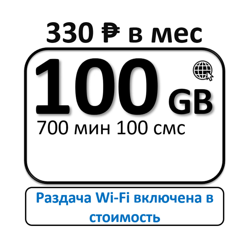 Сим-карта За 330 - безлимитный интернет для телефона и планшета