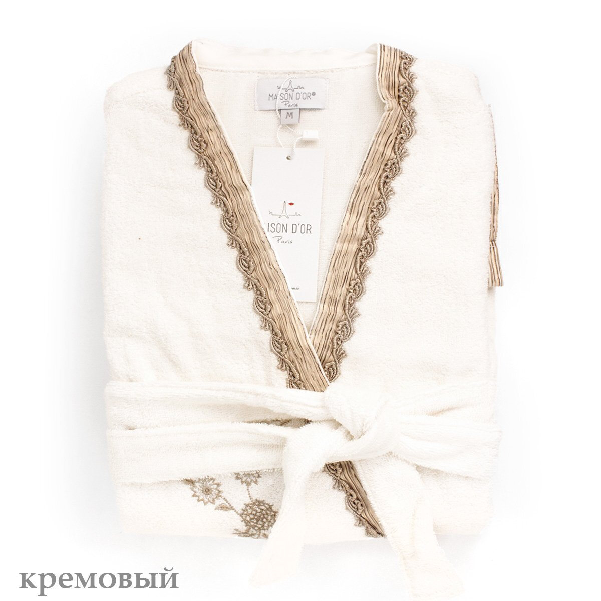 фото Maison D'or Банный халат Sidney цвет: кремовый (S)