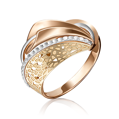 фото Кольцо diamant online, комбинированное золото, 585 проба, размер 17.5