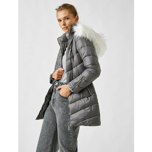 фото Куртка koton, размер 36, серебряный