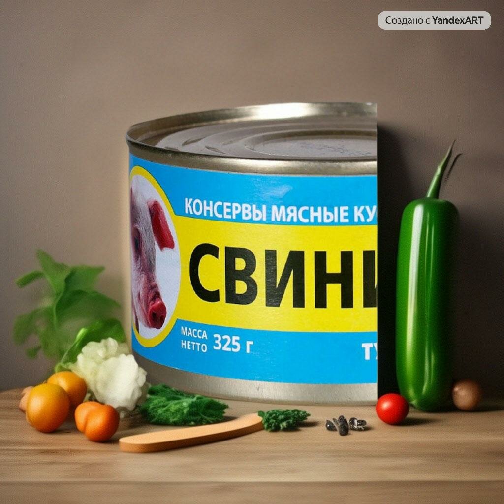 Свинина тушеная -0,325 кг Высший сорт. ГОСТ Каменка Мясо х 4 шт.