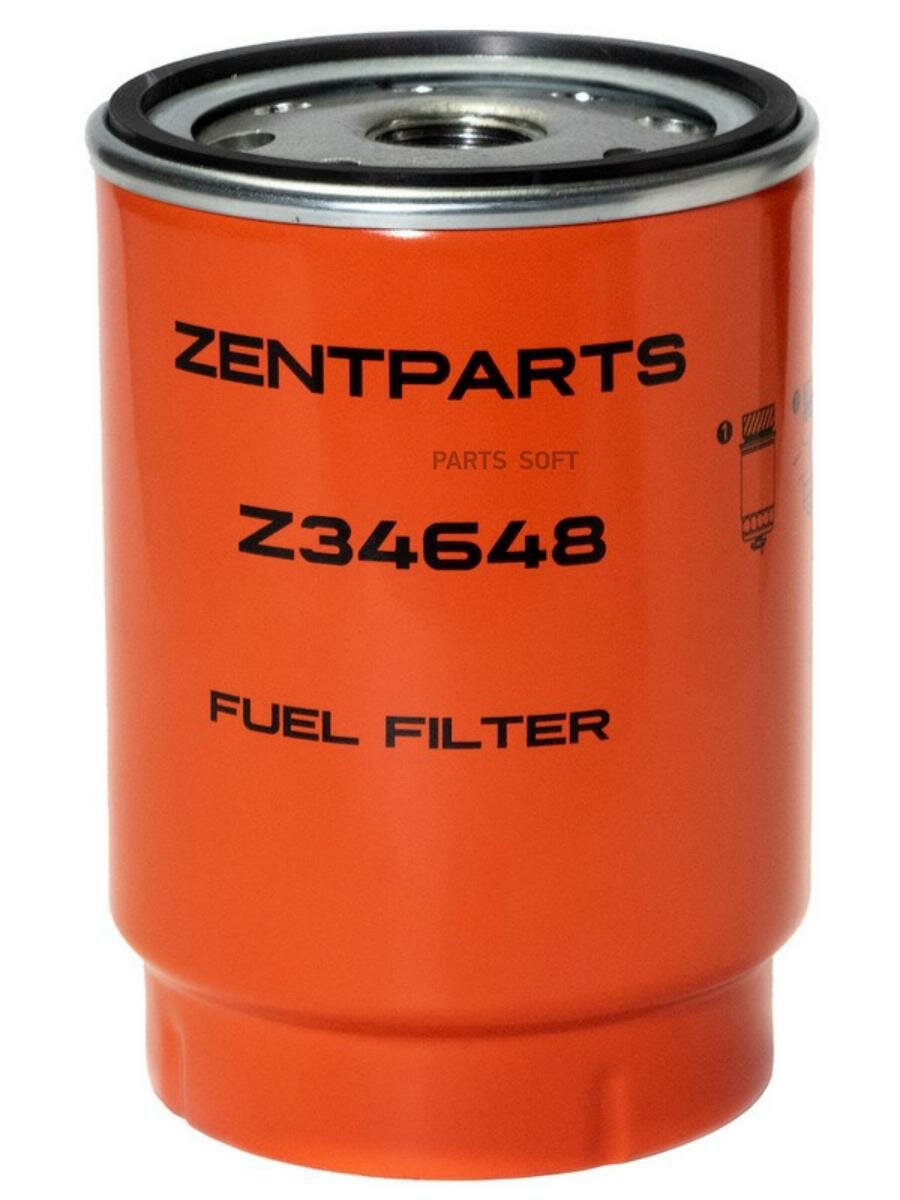 ZENTPARTS Z34648 Z34648_фильтр топливный! сепаратор под стакан H151 D108 1-14 UNS S80x3\ KAMAZ