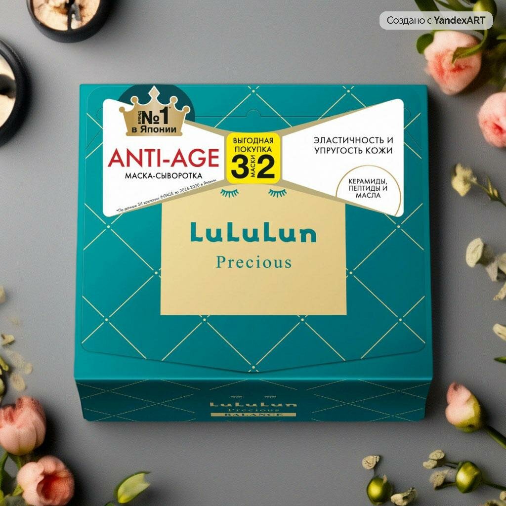 Маска для лица антивозрастная, LuLuLun, Face Mask Precious Balance Green 32, увлажнение и восстановление эластичности