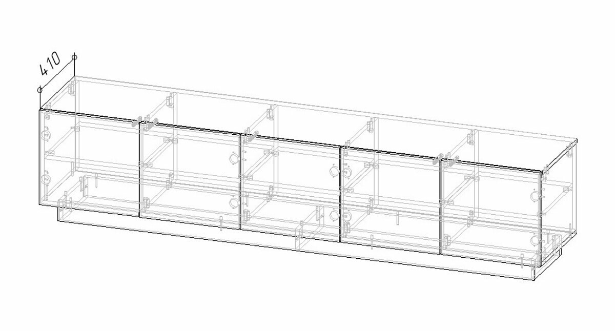 Тумба под ТВ Алиса 2 Белый 200x40x46