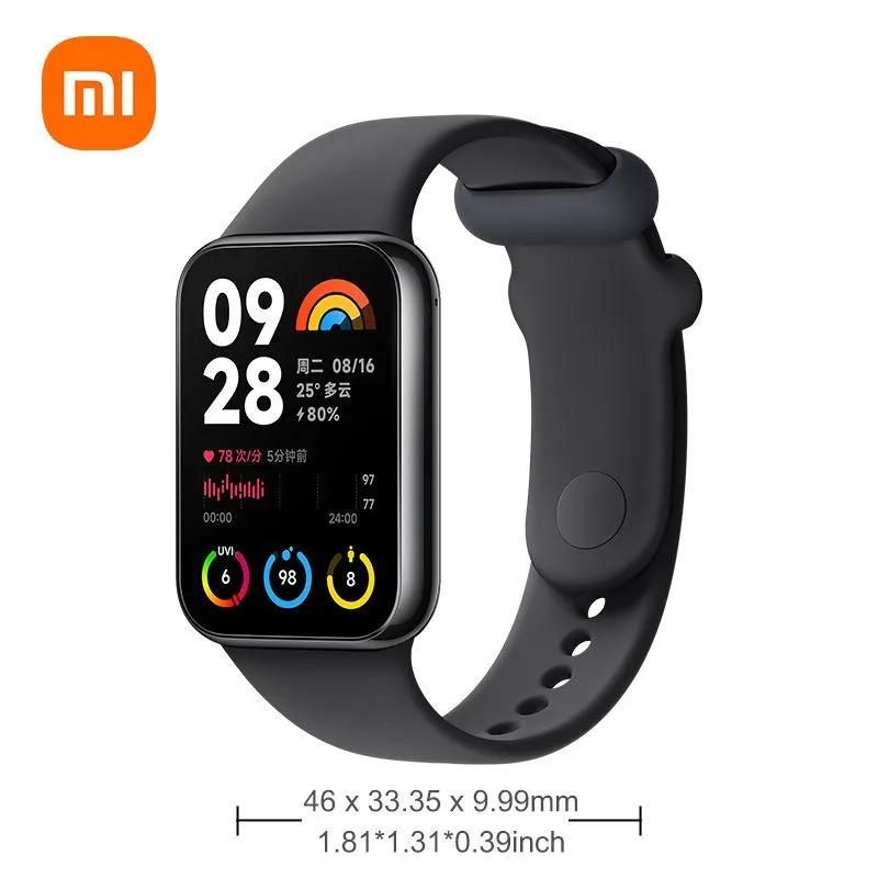 Фитнес-браслет Xiaomi Mi Band 8 Pro 1,74-дюймовый AMOLED-экран Более быстрая зарядка черный, Global