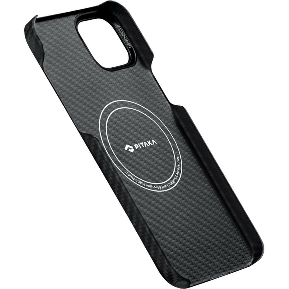 Чехол Pitaka MagEZ Case 4 для iPhone 15 (6.1"), черно-серый, кевлар (арамид)