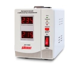 Стабилизатор напряжения Powerman AVS-D Voltage Regulator 1000VA Digital Indication 2x Schuko Outlets 1m Power Cord 230V 1 year warranty White