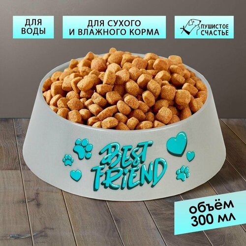 Миска пластиковая Best Friend, серая, 300 мл миска пластиковая best friend серая 300 мл