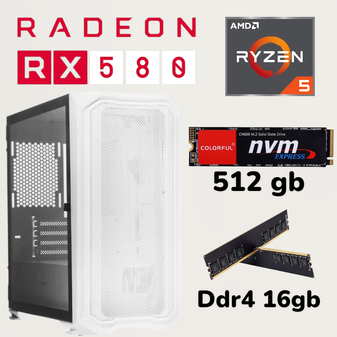 Игровой компьютер Ryzen 5 1500x AMD Radeon RX 580 8gb