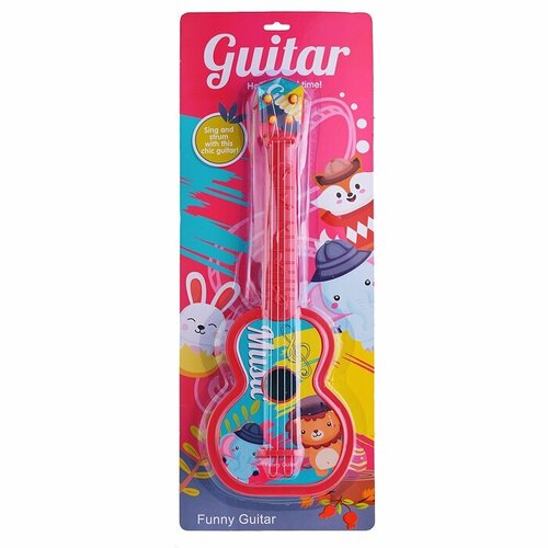 Гитара детская Oubaoloon Розовый, пластик, на листе (2838B)