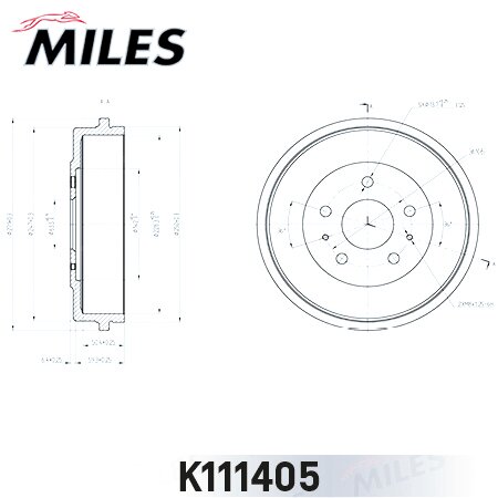 MILES Барабан тормозной FORD FOCUS II/C-MAX (TRW DB4392) K111405