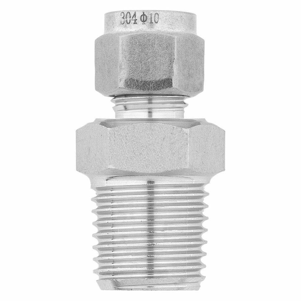 фото Переходник наружная резьба 1/2" под трубку 10 мм. нержавеющая сталь