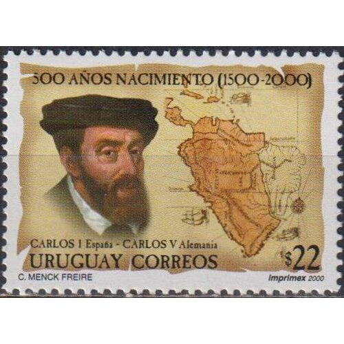 Почтовые марки Уругвай 2000г. 500 лет со дня рождения Карла V Карты, Лидеры государств, Короли MNH почтовые марки польша 2020г 500 годовщина со дня рождения великого князя литовского и короля польши лидеры государств mnh