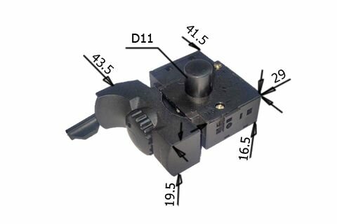 Выключатель (кнопка) для дрелей и перфораторов разных производителей (8A)