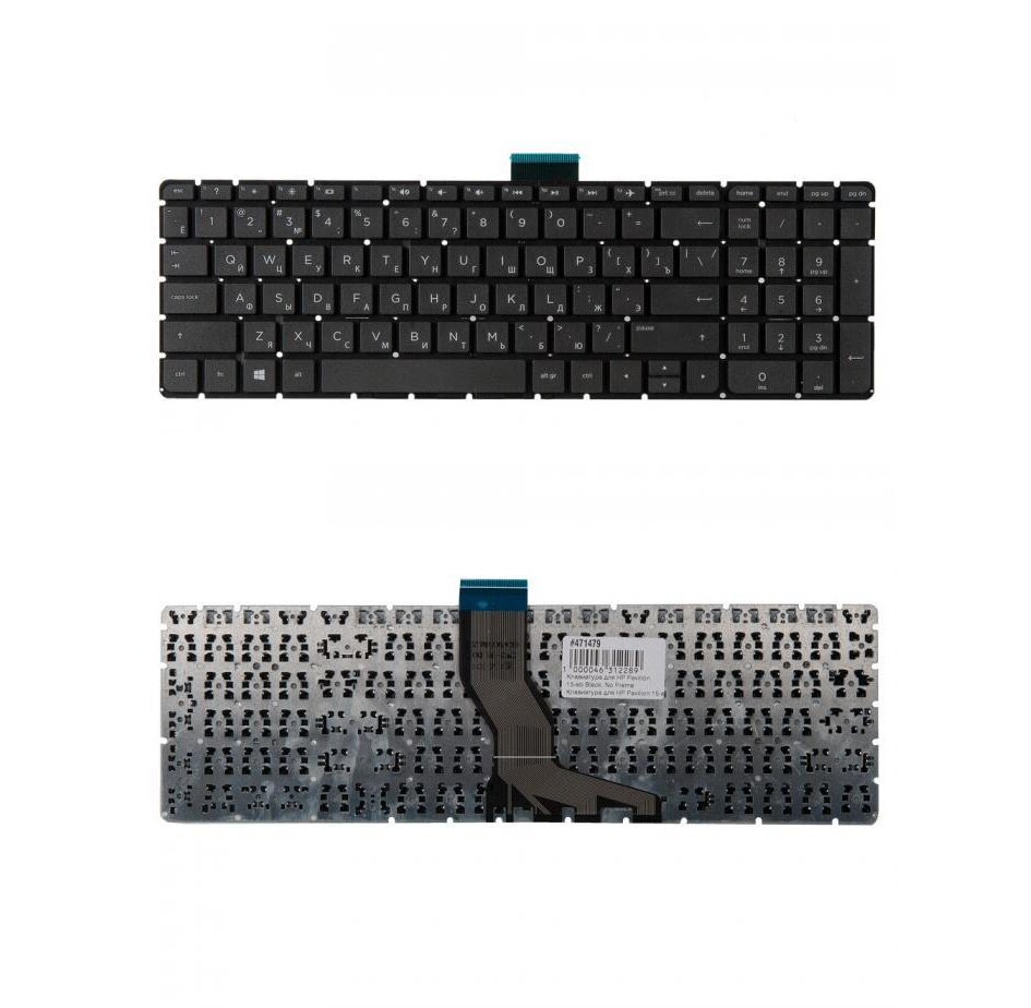 Keyboard / Клавиатура для ноутбука HP Pavilion 15-ab 15-ab000ur 15-ab147ur 15-ab500ur 15-au черная без рамки гор. Enter ZeepDeep