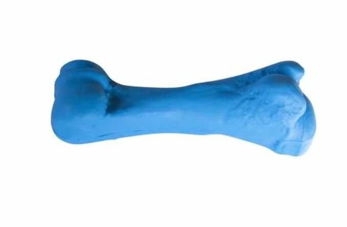 Зооник Игрушка для собак Кость литая средняя, пластикат, синяя, 15,8 см, 2 шт