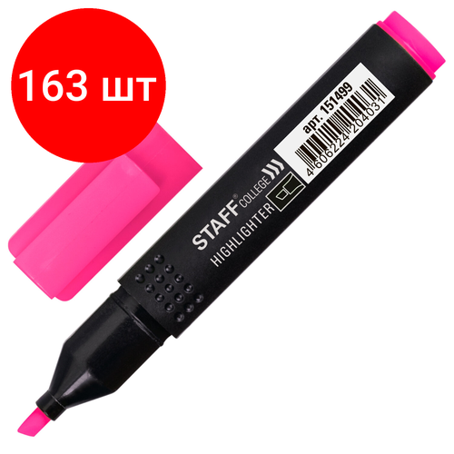Комплект 163 шт, Текстовыделитель STAFF College STICK, розовый, 1-4 мм, 151499 staff текстмаркер stick розовый 1 шт
