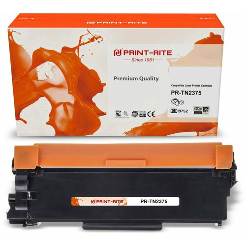print rite тонер картридж совместимый принтрайт print rite pr tn2075 tn 2075 черный 2 5k Картридж PRINT-RITE TFBAEKBPU1J/TFBAGRBPU1J, TN-2375, черный / PR-TN2375