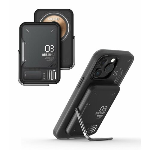 Powerbank Magsafe c подставкой, повербанк с беспроводной зарядкой Aulumu M03 MagSafe Battery Pack, 3500 мАч, черный
